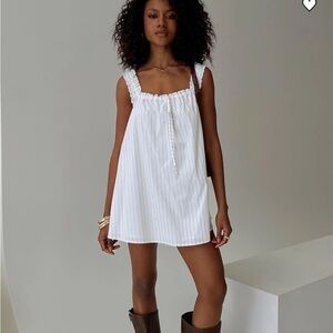 Princess Polly White Striped Mini Dress